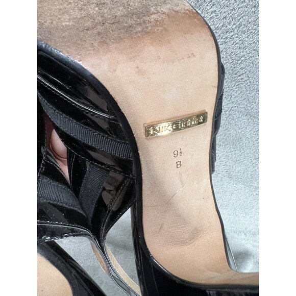 Cole Haan NikeAir Black LEATHER Slingback 4.5" Heels Woman’s US 9.5 Open Toe - Picture 12 of 13